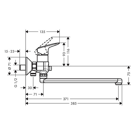 Смеситель Hansgrohe Logis 71402000 для ванны с душем, хром