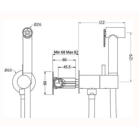 Гигиенический душ со смесителем Cisal Shower CV00797521 хром