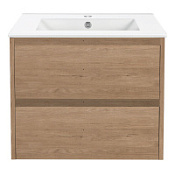 Тумба с раковиной Vincea Gio VMC-2G600NO 60 подвесная, 2 выкатных ящика, N.Oak