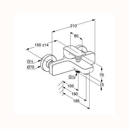 Смеситель для ванны и душа Kludi Renon 426910575 хром