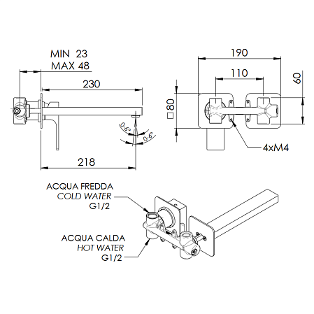 Смеситель Remer Absolute AU15P для раковины, хром
