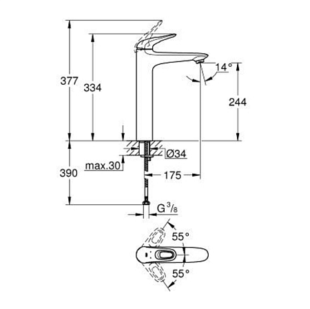 Смеситель Grohe Eurostyle New 23570003 хром 