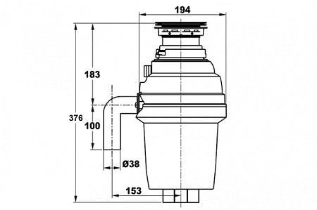 Измельчитель пищевых отходов Zorg Inox ZR-38 D нержавеющая сталь