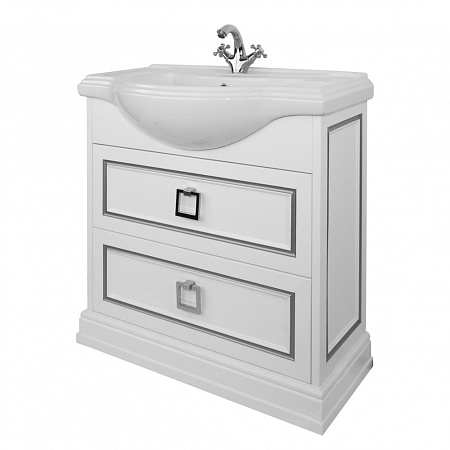 Мебель для ванной Tessoro Foster TS-F9065-C-W-S 65 белый с патиной серебро