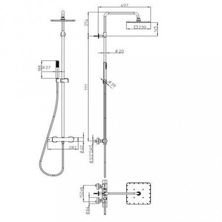 Душевая стойка Bossini Cosmo L10174.030 хром