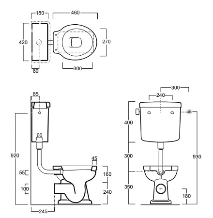 Бачок для унитаза Simas Londra LO 912 bia средний бачок, белый