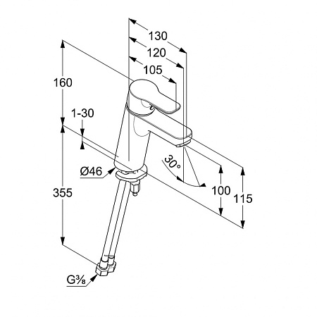 Смеситель Kludi Pure&Easy 372920565 для раковины, хром