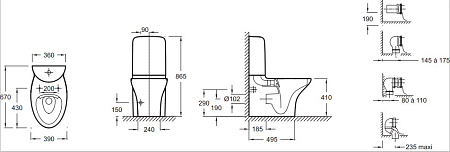 Унитаз-компакт Jacob Delafon Nouvelle Vague UJK102-00+ETL212-00