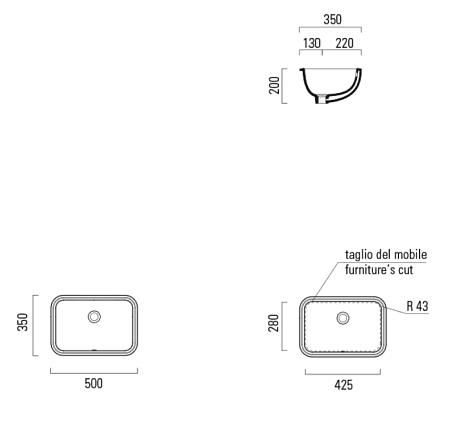 Раковина GSI Classic 724711 50 белый