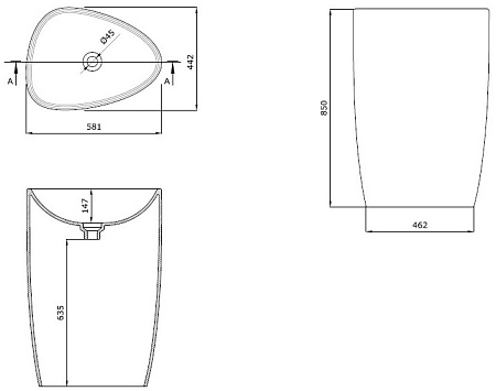 Раковина напольная Allen Brau Infinity 4.21016.20 белый