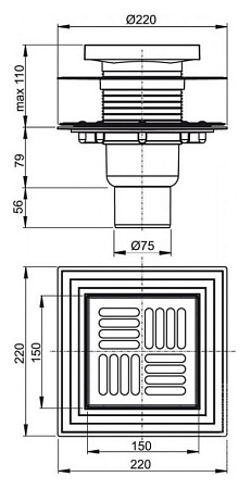 Душевой трап AlcaPlast APV4444
