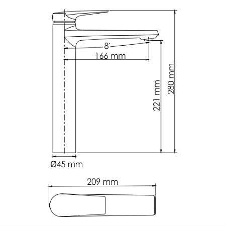Смеситель WasserKRAFT Glan 6603H для раковины, черный