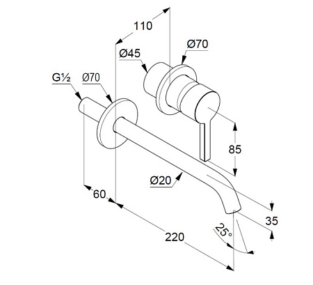 Смеситель Kludi Nova Fonte 202453915 для раковины, черный матовый