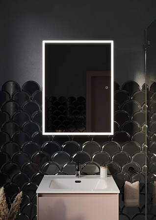 Шкаф-зеркало Sancos Cube CU600 60x80 с подсветкой, белый