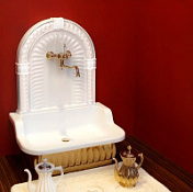 Раковина Migliore Olivia 27016 с пристенной панелью, белый/бронза