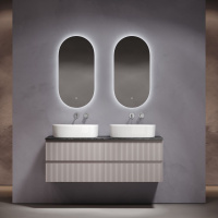 Мебель для ванной со столешницей Sancos Snob R 140 SNR70SM+TT140A1 Doha Soft/Black Sky