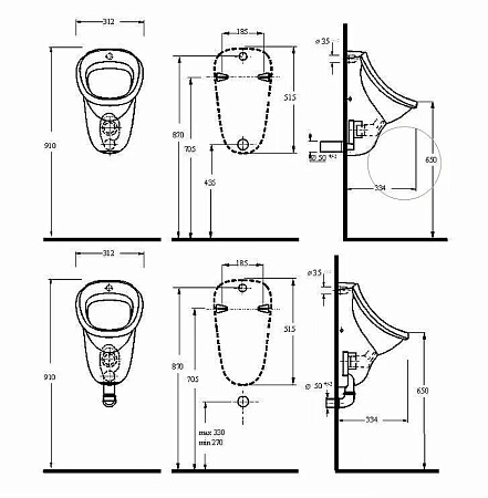 Писсуар beWash Eri 37108001 белый