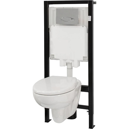 Комплект унитаз Jacob Delafon Brive E21733RU-00 + инсталляция + кнопка + крышка