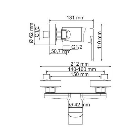 Смеситель WasserKRAFT Dill 6102 для душа