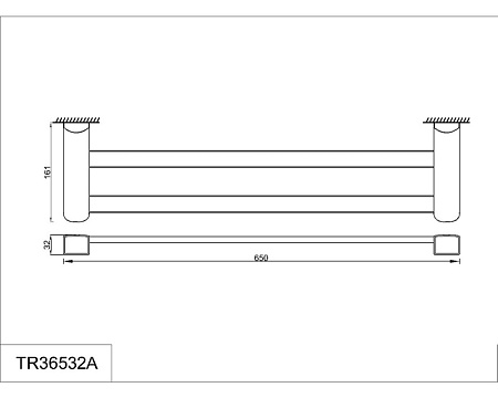 Полотенцедержатель двойной RUSH Thira TR36532A хром