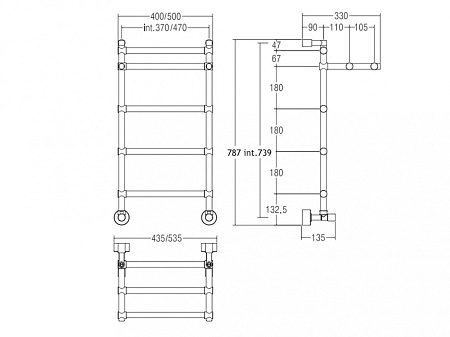 Полотенцесушитель водяной Margaroli Sole 4554704OBP бронза
