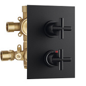 Термостат Palazzani Formula 62250338 для душа, на 2-3 потребителя(внешняя часть), черный матовый