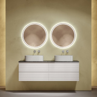 Мебель для ванной со столешницей Sancos Folk 160 FL80W+TT160A1 Bianco/Black Sky