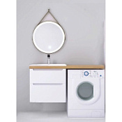 Мебель для ванной Jorno Wood Wood.01.60/P/W 60 R под стиральную машину, светлое дерево/белый