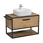 Тумба с раковиной Aquaton Лофт Фабрик 1A242401LTDY0 80 с раковиной Одри Soft, дуб кантри