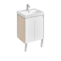 Тумба c раковиной Aquaton Сканди 1A278801SDB20 55 с дверками, белый/дуб верона Тумба c раковиной Aquaton Сканди 1A278801SDB20 55 с дверками, белый/дуб верона