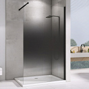 Душевая перегородка ABBER Immer Offen AG69103BS 100x200 прозрачное/тонированное/черный