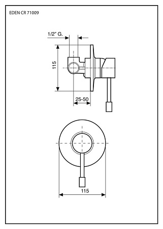 Смеситель Emmevi Eden 71009/CR для душа, хром