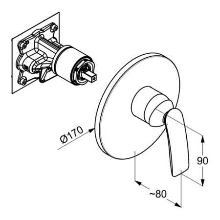 Смеситель Kludi Balance 526558775 для душа, черный матовый/хром