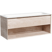 Тумба с раковиной Sancos Marmi 1.0 120 MR1.0120EG один смеситель, дуб галифакс натуральный/белый