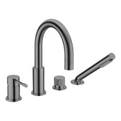 Смеситель Boheme Uno 460-SGM для ванны, оружейная сталь глянцевая