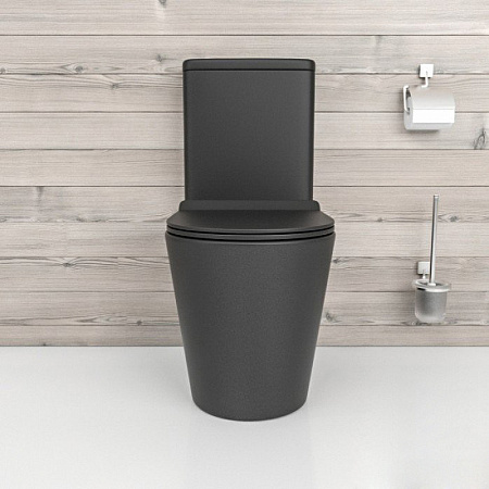 Унитаз-компакт beWash Aldo BKBWT101670 с системой микролифт, черный матовый