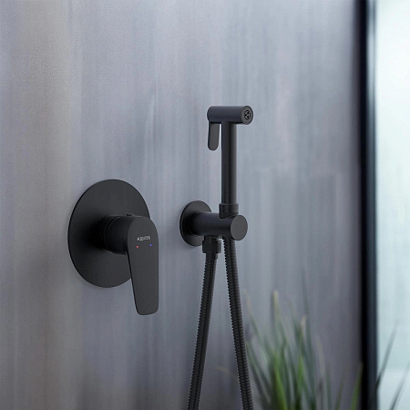 Гигиенический душ со смесителем Aquatek Бетта AQ1119MB черный матовый