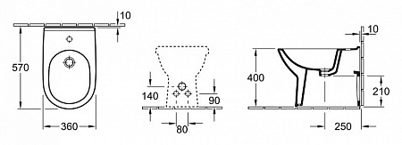 Биде напольное Villeroy & Boch O.Novo 54610001 белый альпин