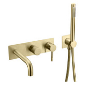 Смеситель Boheme Uno 464-3-MG для ванны с душем, золото матовое