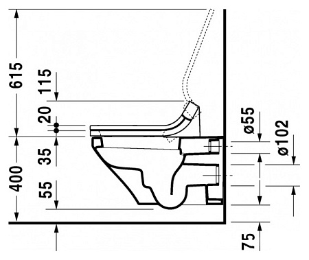 Чаша для подвесного унитаза Duravit DuraStyle SensoWash 2537590000