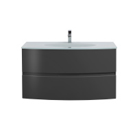 Тумба с раковиной Cezares Elettra 55526 100 со стеклянной раковиной, grafite