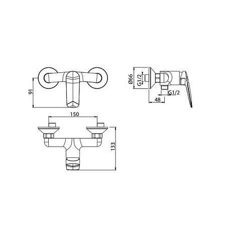 Смеситель M&Z Laguna LGA00800 для душа хром