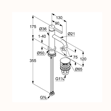 Смеситель для раковины Kludi Nova Fonte Pura 202665315 белый матовый