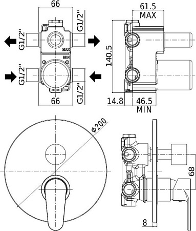 Смеситель Paffoni Green GR018CR для душа, хром