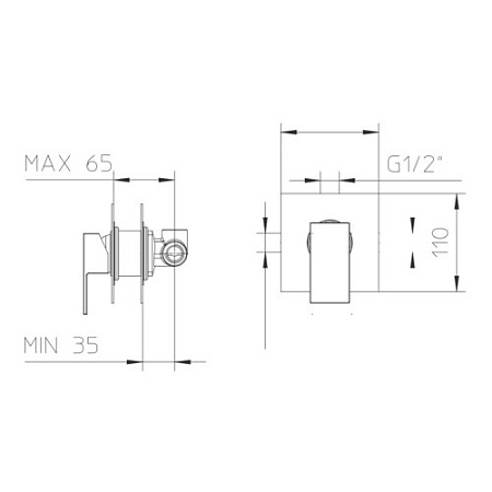 Смеситель Palazzani Qadra 58217638 для душа, черный матовый