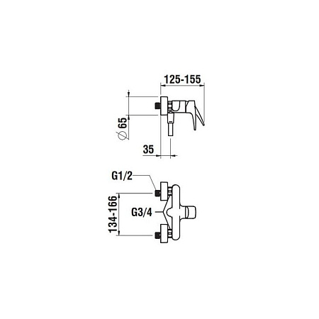 Смеситель Laufen Laurin HF500750100600 для душа, хром