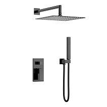 Душевой комплект Boheme Qubic 474-3-SGM для ванны, оружейная сталь глянцевая Душевой комплект Boheme Qubic 474-3-SGM для ванны, оружейная сталь глянцевая