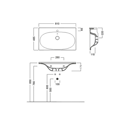 Раковина Hatria Le Fiabe Y1AB01 81х48.5 белый