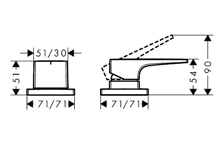 Смеситель Hansgrohe Metropol 74548000 на борт ванны, хром