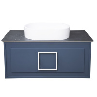 Тумба с раковиной La Fenice Cubo FNC-01-CUB-BG-80 Blu Grigio, столешница Black Olive Light Lappato